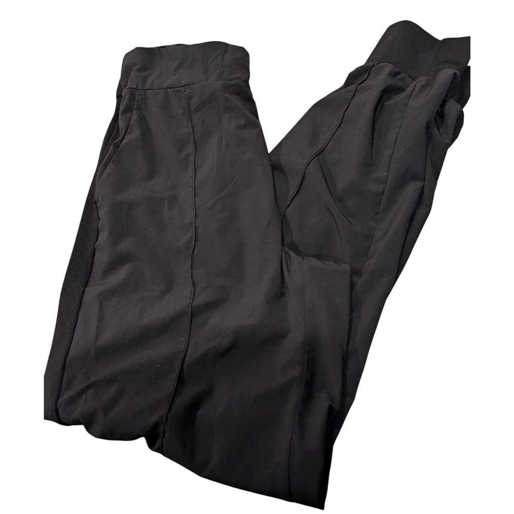Zella Joggers Small Black Ribbed Waistband Activewear Athleisure Sweatpants